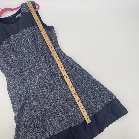 Classiques Entier Size 14 Navy Blue Cotton Dress Career Cocktail - Picture 11 of 14